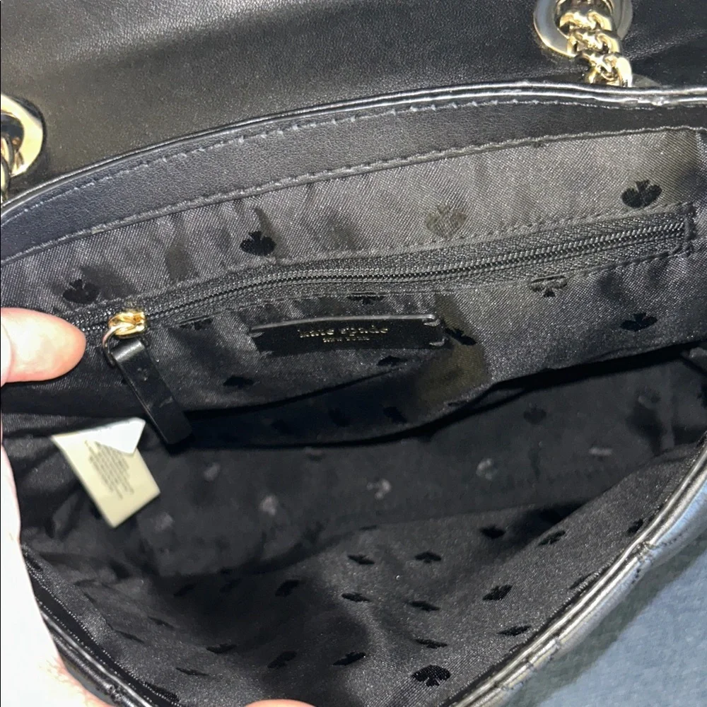 Kate Spade Black Quilted Shoulder Bag with Chain - Picture 6 of 9